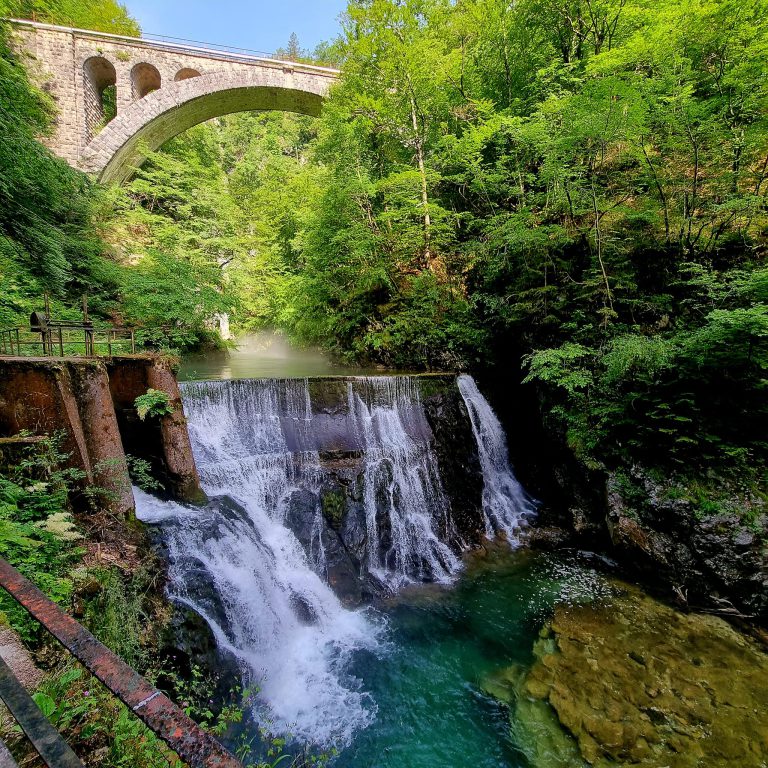 Waterfall in Vintgar Gorge