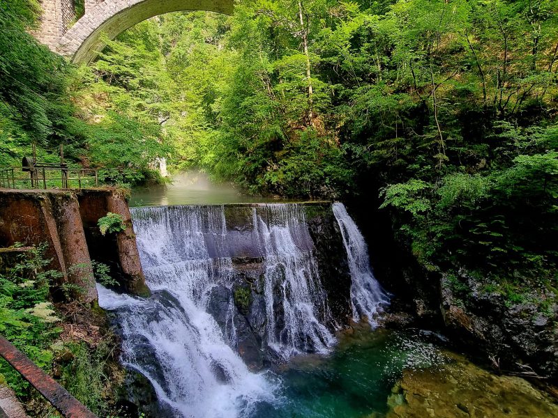 Waterfall in Vintgar Gorge