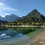 Lake Jasna with turquoise water and mountain in background