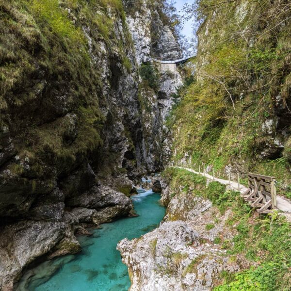 View of the Tolmin Gorge